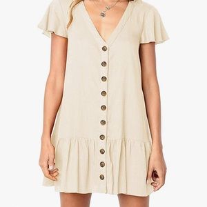 Maternity-Postpartum Dress. Large Cream/Khaki Dress. Brand Imysty.